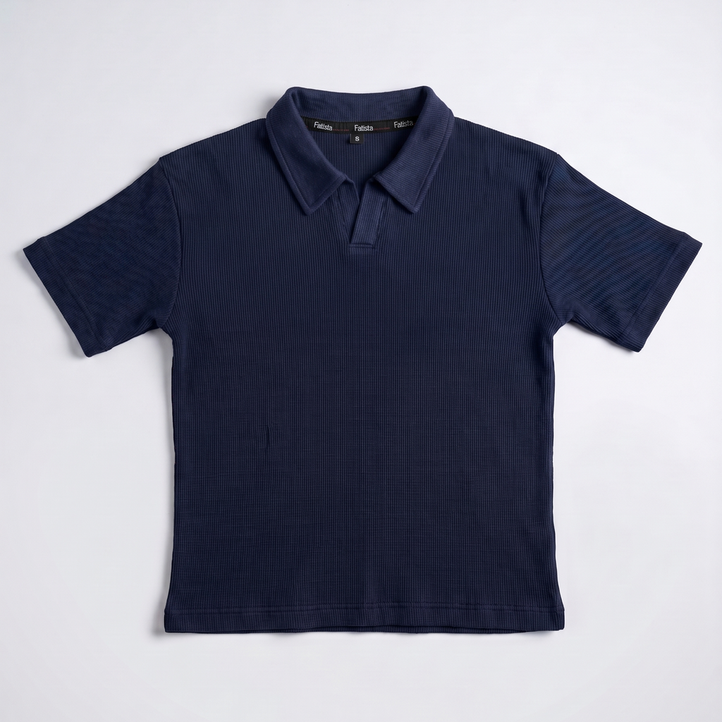The Waffle Polo - Deep Navy